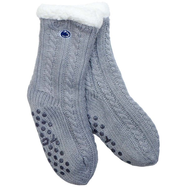 gray sherpa lined socks with Penn State Athletic Logo on side